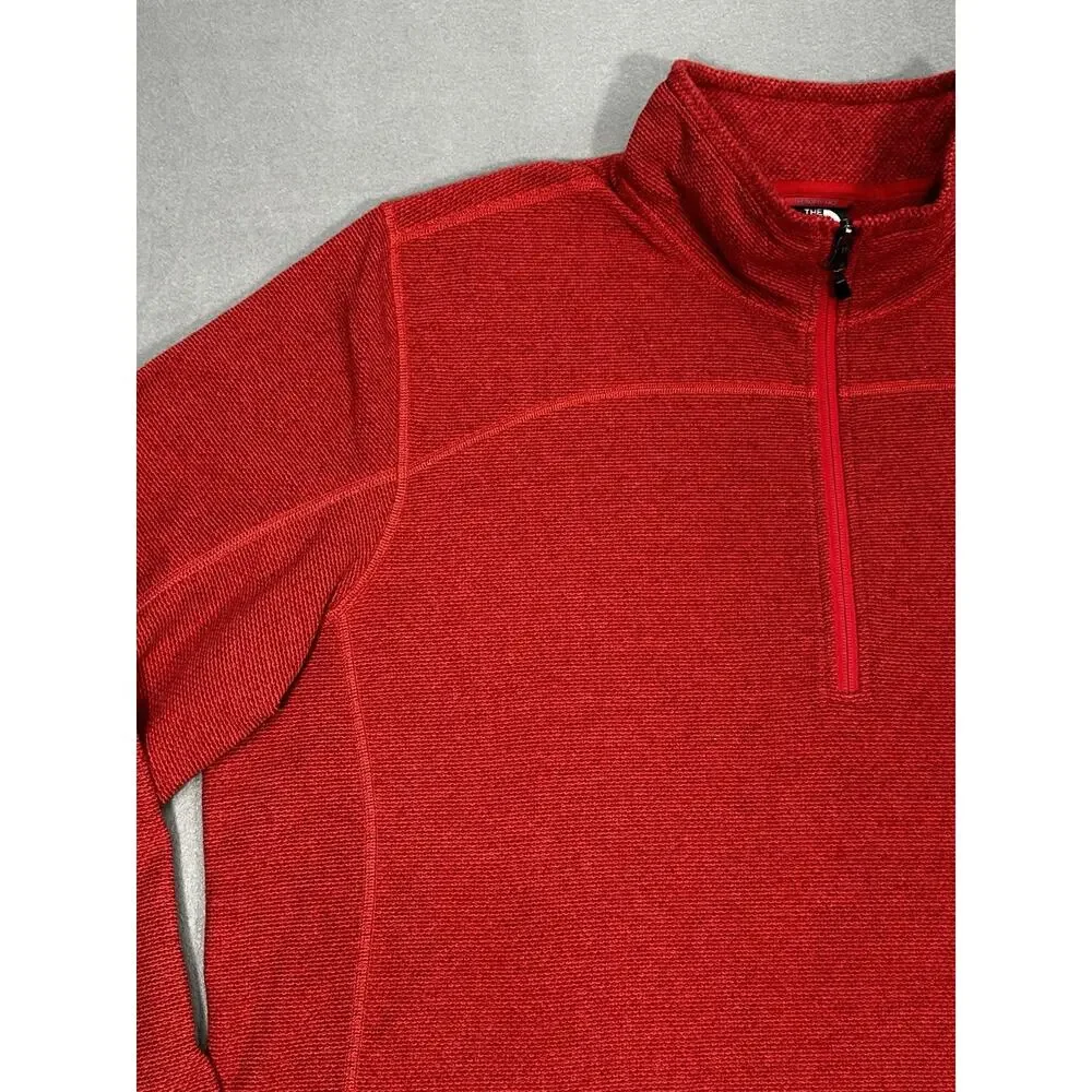 The North Face Men’s XXL Red Quarter Zip Fleece Pullover Jacket Sweater